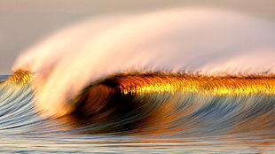 wave crashing shore wallpaper, ripples, waves, water HD wallpaper