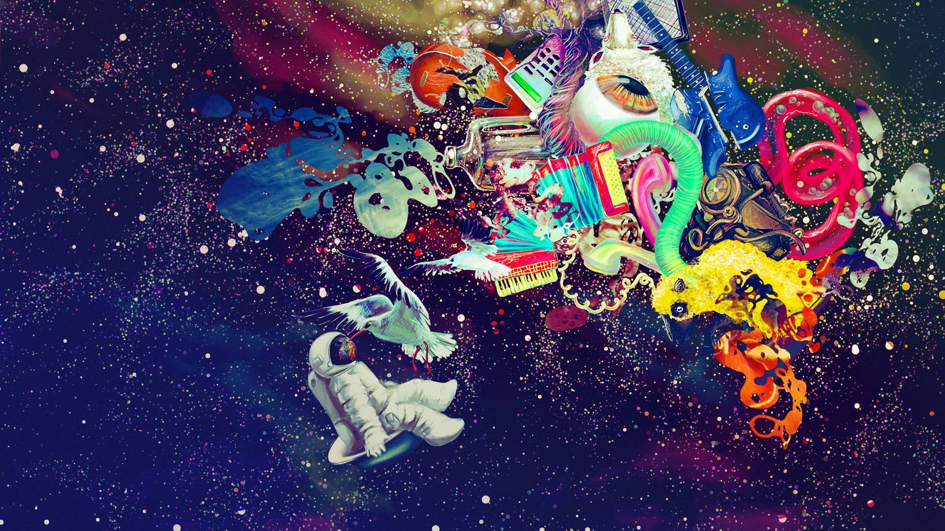 space, colorful, abstract, psychedelic