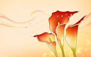 white and pink flower illustration