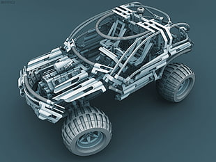 gray and black car frame