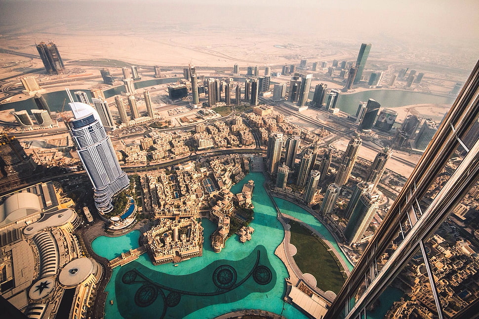 city buildings, Dubai, sky, skyscraper, cityscape HD wallpaper