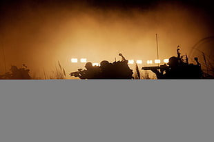 four army holding rifles during daytime HD wallpaper