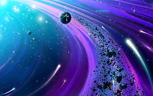 planet illustration, space, planet, universe, 3D