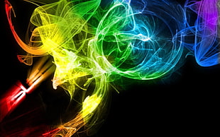 Asus logo, ASUS, smoke, digital art, colorful
