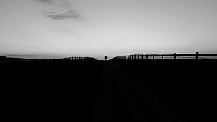 Oresund Bridge, Copenhagen, Man, Silhouette, Fence