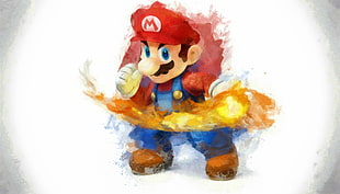 Super Mario illustration, Super Smash Brothers, Super Mario