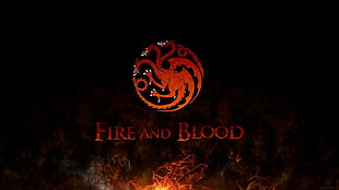 Fire and Blood logo, Game of Thrones, sigils, House Targaryen HD wallpaper