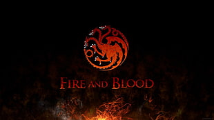 Fire and Blood logo, Game of Thrones, sigils, House Targaryen