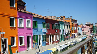 multicolored concrete house near body of water