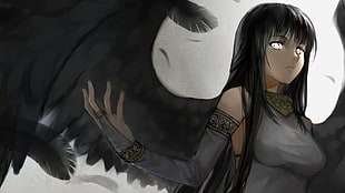female manga character illustration HD wallpaper