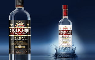 Stolichniy Vodka bottle, vodka, drink, alcohol, bottles HD wallpaper