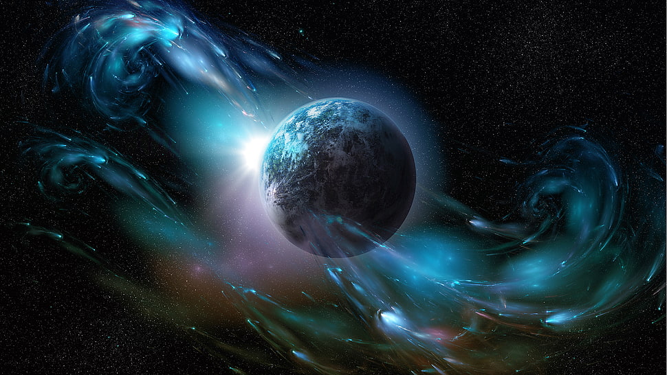 planet and nebula HD wallpaper