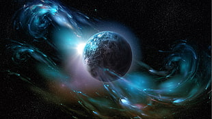planet and nebula HD wallpaper