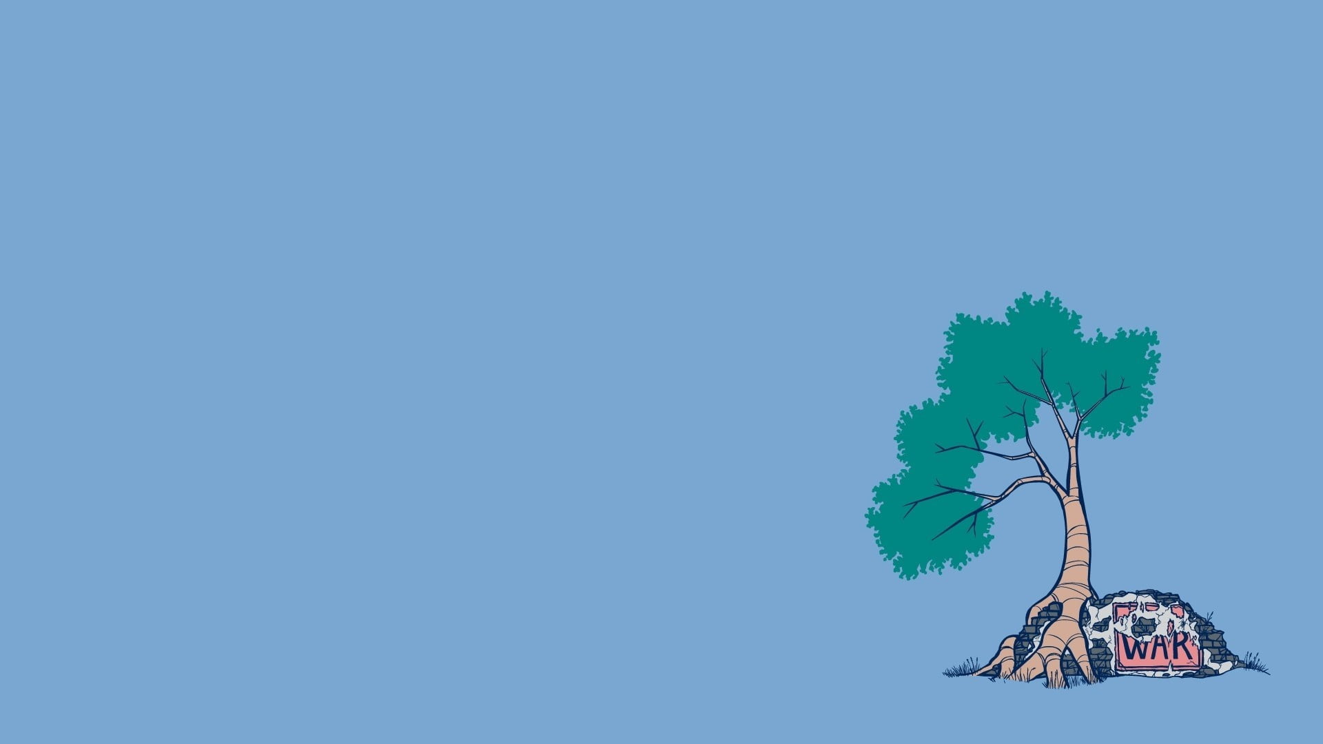 green tree illustration, minimalism