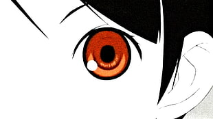 orange anime character's eye