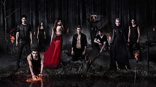 The Vampire Diaries digital wallpaper, The Vampire Diaries, Elena Gilbert, Paul Wesley, Ian Somerhalder
