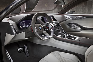 grey and black BMW vehicle interior