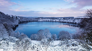 body of water, Germany, winter, Rheinland-Pfalz, lake