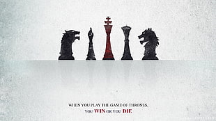 chess pieces illustration HD wallpaper