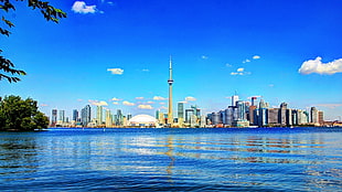 Space Needle, landscape, water, Toronto HD wallpaper