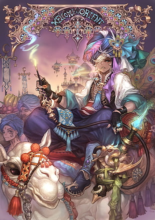 Welcome Orient illustration, manga, Arabian HD wallpaper