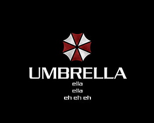 Umbrella Corporation logo, simple background, black, Umbrella Corporation HD wallpaper