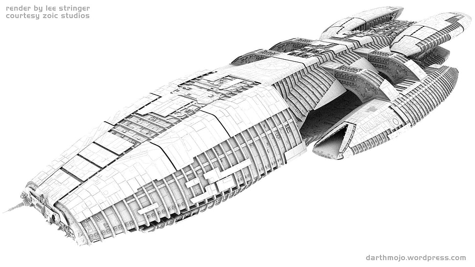 gray aircraft sketch, spaceship, Battlestar Galactica, science fiction, render HD wallpaper