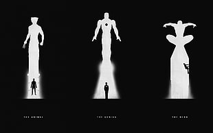 silhouette of three Marvel Superheroes poster HD wallpaper
