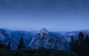 gray mountain, OS X, landscape, mountains, Half Dome HD wallpaper