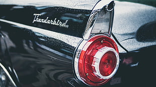 black Thunderbird car, closeup, 1957 Ford Thunderbird Special, Ford Thunderbird, car