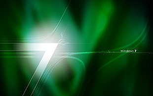 green and white Windows 7 graphic wallpaper
