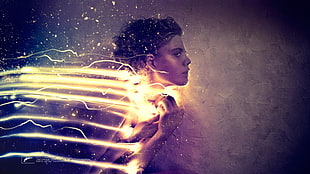 woman with lights on body painting