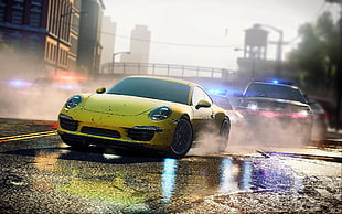 yellow coupe, Need for Speed, Need for Speed: Most Wanted (2012 video game), Porsche 911 Carrera S, Porsche