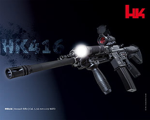 black and gray paintball gun, gun, rifles, military, HK 416