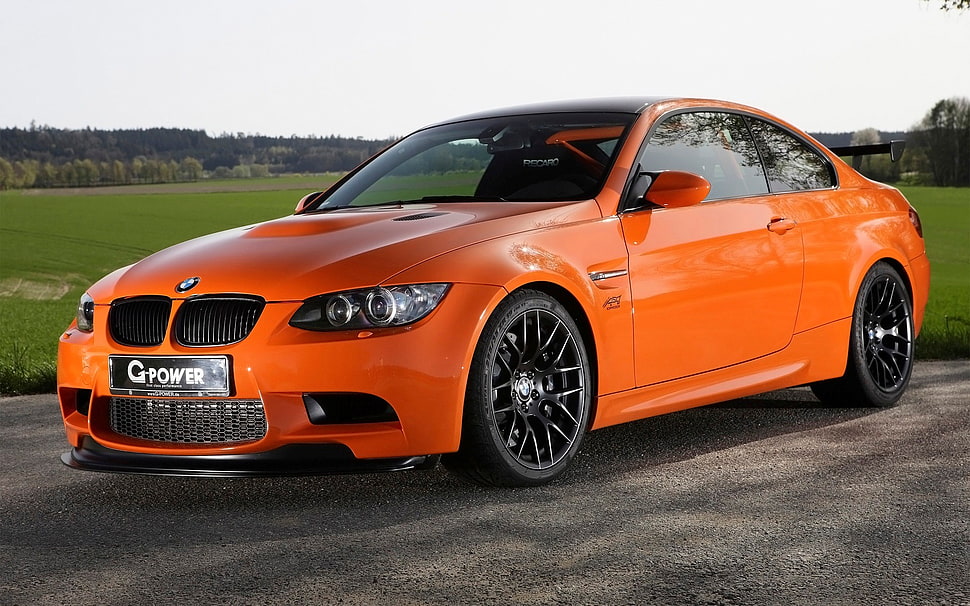 orange BMW coupe, G-Power, BMW M3 GTS, BMW M3 , BMW HD wallpaper