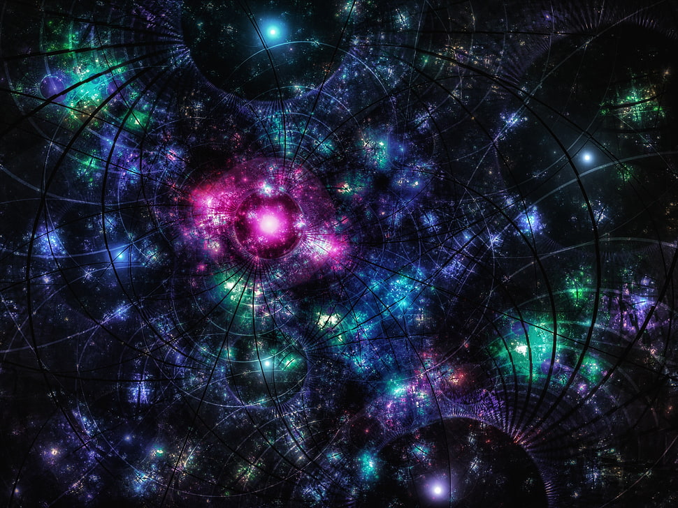 cosmic lights, Fractal, Patterns, Spots HD wallpaper