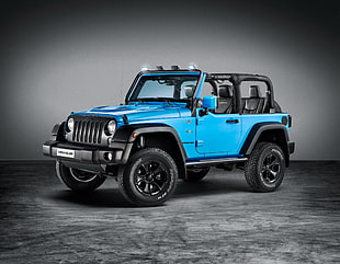 blue Jeep Wrangler