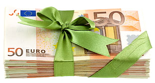bundle of 50 Euro banknotes