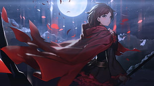 female anime character digital wallpaper, anime, RWBY, Ruby Rose (character)