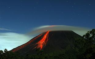 volcano eruption wallpaper, volcano, landscape