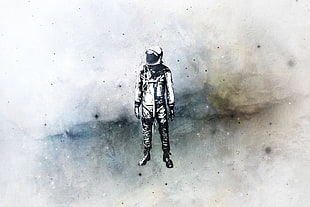 astronaut illustration, astronaut, space, alone, isolation