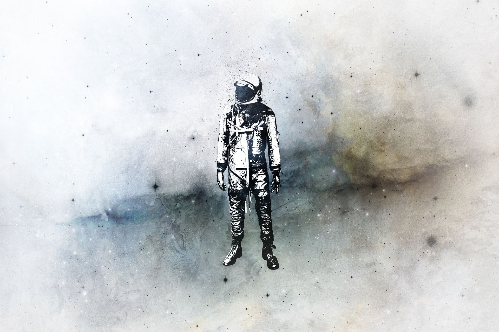 astronaut illustration, astronaut, space, alone, isolation