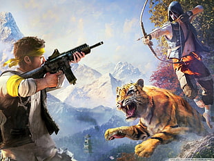 man holding rifle digital wallpaper, Far Cry 4 HD wallpaper