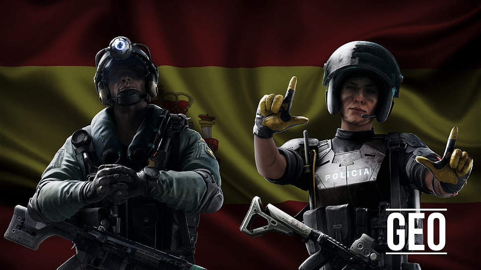 two male and female game characters illustration, Rainbow Six: Siege, Spain HD wallpaper
