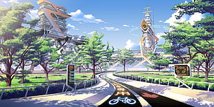 online game application screenshot, seasons, summer, futuristic, Japan HD wallpaper