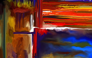 multicolored abstract painting, abstract, painting HD wallpaper