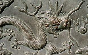 dragon engraved HD wallpaper