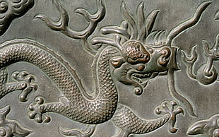 dragon engraved HD wallpaper