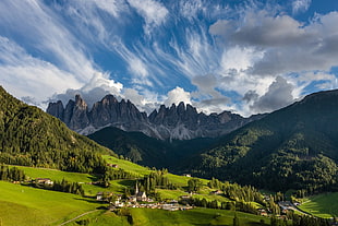 mountain range, nature, landscape, mountains, summer HD wallpaper