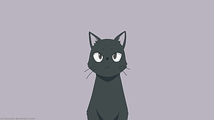 gray cat illustration, Flying Witch, Chito